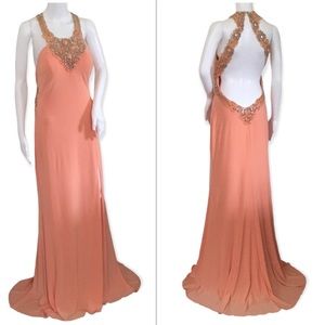 Couture Jewel Embellished Floor Length Dress Size 12